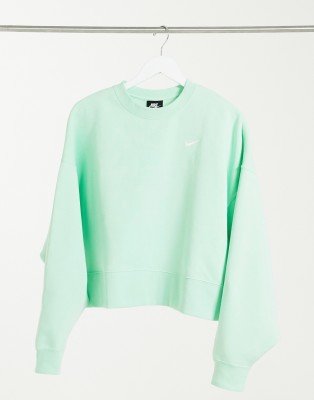 nike mini swoosh oversized green hoodie