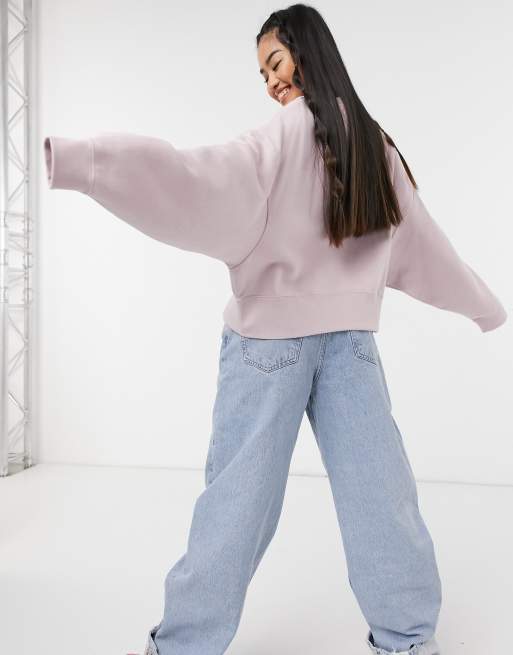 Nike blush mini swoosh oversized outlet sweatshirt