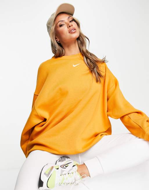 Nike Mini Swoosh Oversized Joggers In Orange-Yellow