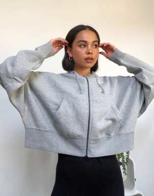 Nike Mini Swoosh Oversized Gray Hoodie