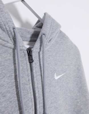 gray nike zip up hoodie