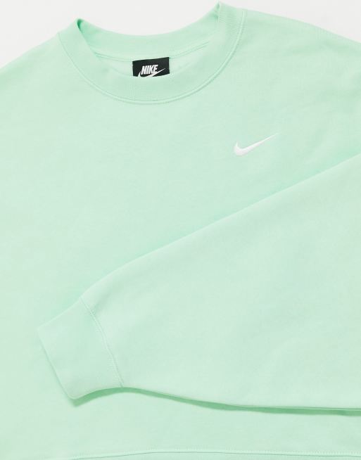 Nike Mini Swoosh Oversized Boxy Sweatshirt in Green