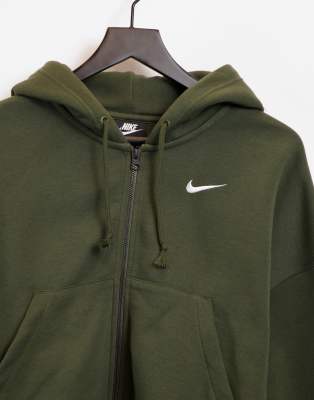 Nike mini swoosh oversized cropped zip 