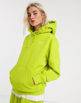 nike soft green mini swoosh oversized hoodie