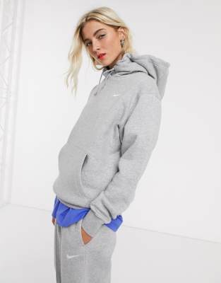 nike dark blue mini swoosh oversized hoodie