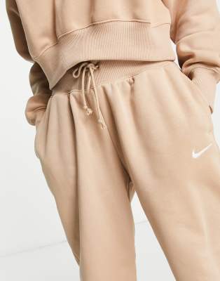 nike mini swoosh oversized trackies in khaki