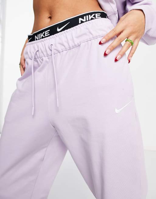 Nike mini swoosh oversized jogger in violet purple - ShopStyle