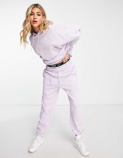 Nike mini metallic best sale swoosh oversized purple joggers