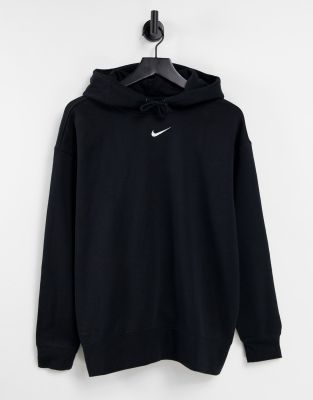 Nike mini swoosh 2024 oversized hoodie black