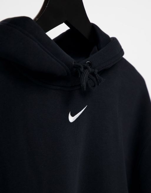 Nike black mini online swoosh hoodie