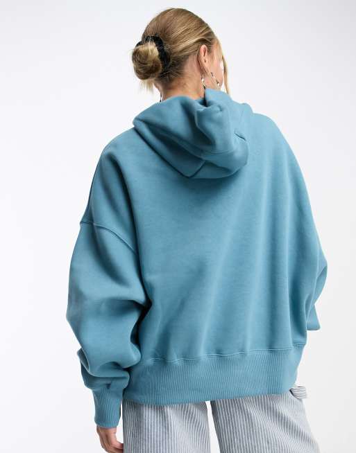 Nike mini swoosh oversized hoodie in blue ASOS