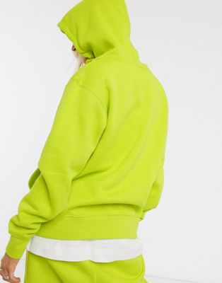 nike mini swoosh oversized green hoodie