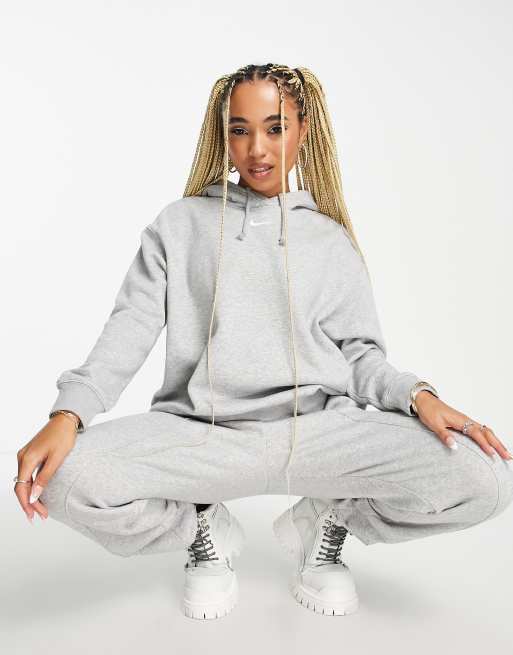 Nike mini Swoosh oversized tracksuit in grey