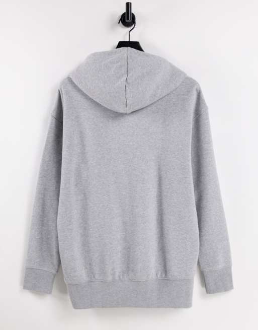 Nike mini swoosh oversized hoodie in grey, 4 of 4