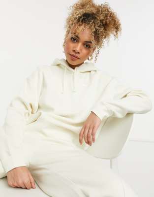 nike mini swoosh oversized boxy sweatshirt in off white