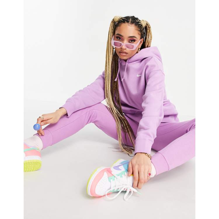 Nike mini swoosh oversized hoodie in violet purple ASOS