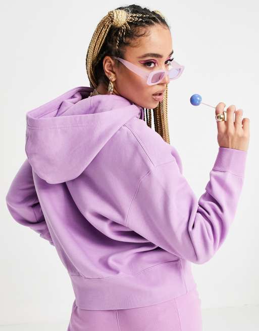 Nike mini swoosh online oversized cropped purple sweatshir