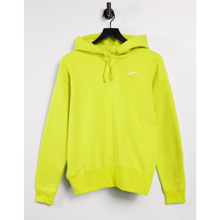 Nike mini swoosh oversized hoodie in yellow ASOS
