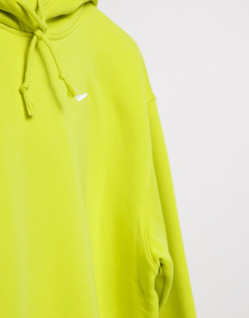 Nike mini swoosh oversized hoodie in yellow