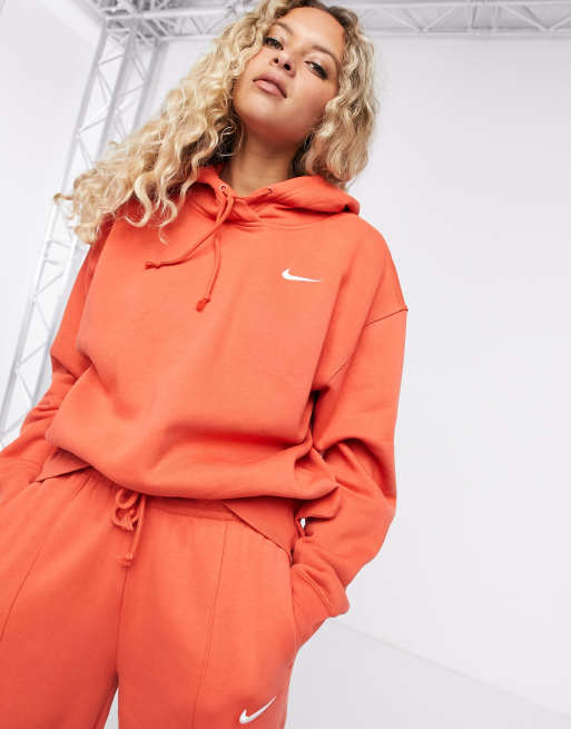 Nike mini Swoosh oversized Purple hoodie, ASOS