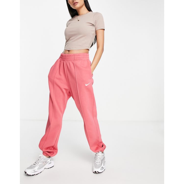 Nike, Pants & Jumpsuits, Nike Women Bnwot Swoosh Fleece Sweatpants Small  Jogger In Lobster Pink Oversized