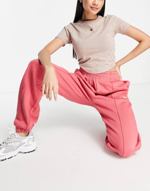 Nike Mini Swoosh Oversized Joggers In Archaeo Pink