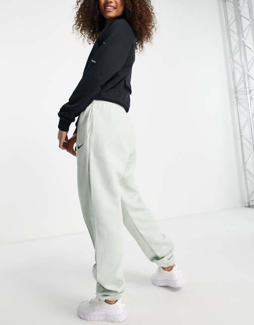 Nike mini Swoosh oversized joggers in grey, ASOS