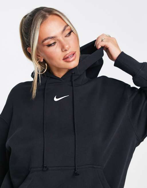 Nike black mini 2024 swoosh oversized hoodie