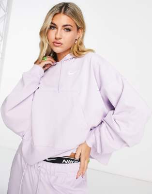 nike mini swoosh oversized purple hoodie