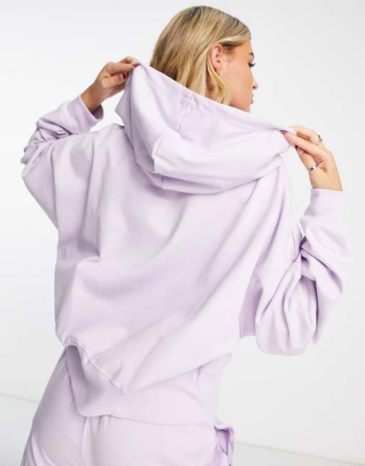 Nike mini Swoosh oversized Purple hoodie, ASOS