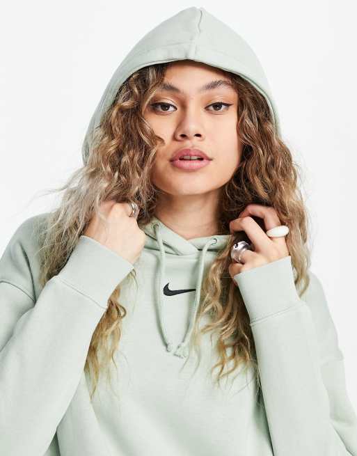 Nike mini swoosh oversized pullover hoodie in seafoam green