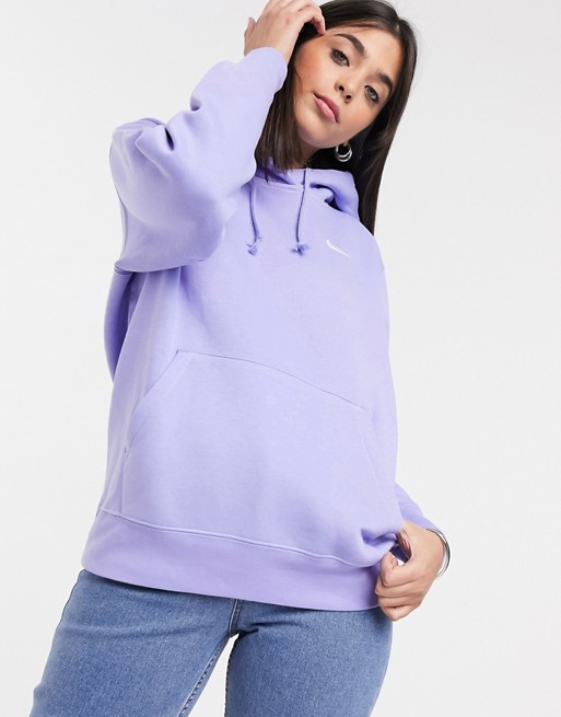 Nike mini Swoosh oversized Purple hoodie