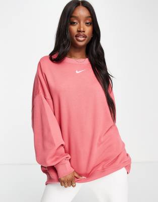 Nike blush mini swoosh oversized clearance sweatshirt