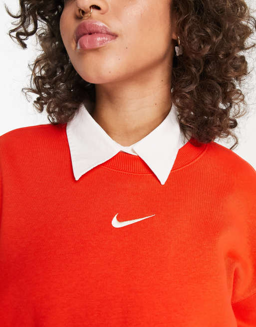 Nike swoosh shop red sweatshirt