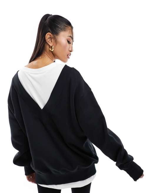 V neck shop fleece sweatshirt