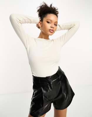 Nike Sportswear Long Sleeve Rib Top In White