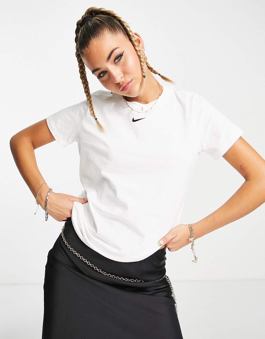 Nike mini swoosh short sleeve t-shirt in white