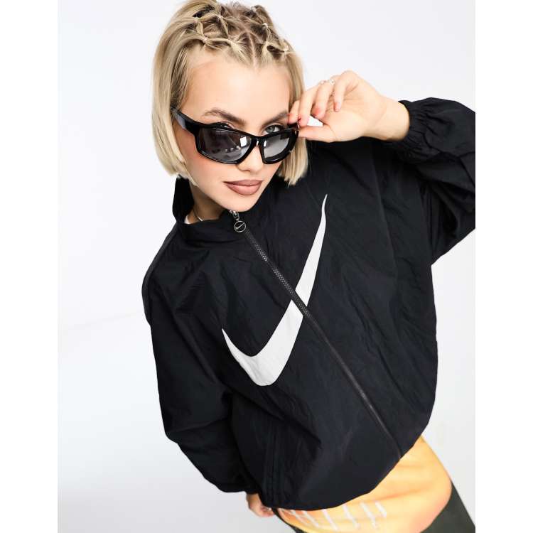 Nike Sportswear Collection crop track jacket in black