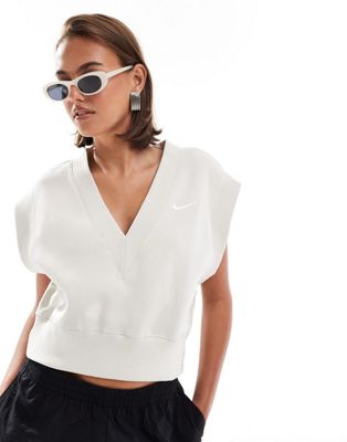 Nike Mini Swoosh Tank Top In Orewood-neutral In White