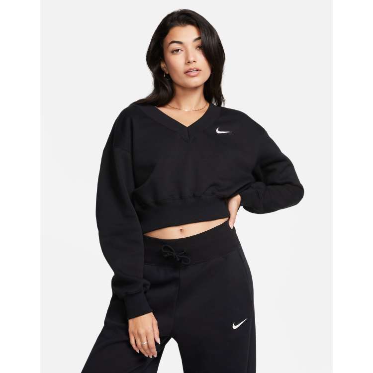 Nike black shop choker crop top