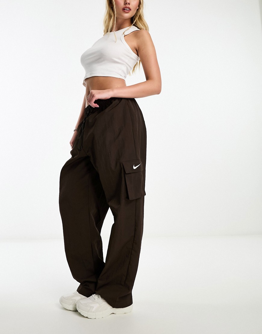 Nike mini swoosh woven cargo trousers in baroque brown