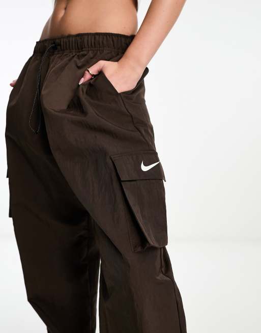 Nike mini swoosh woven cargo trousers in baroque brown