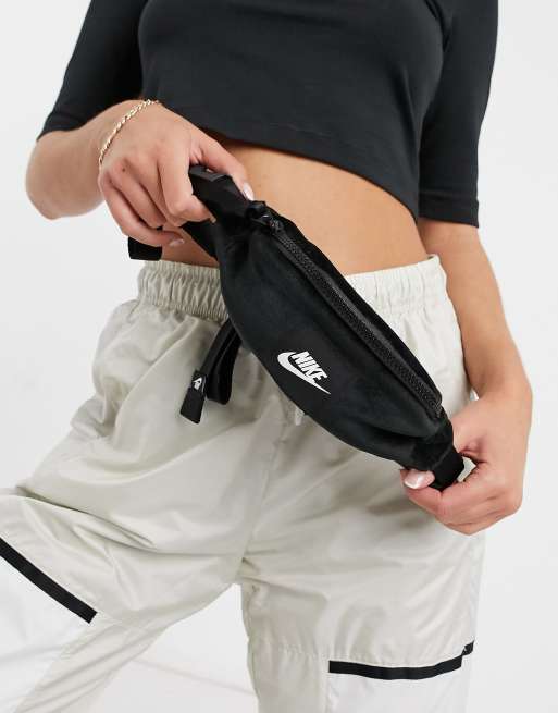 Nike mini velvet bum bag in black