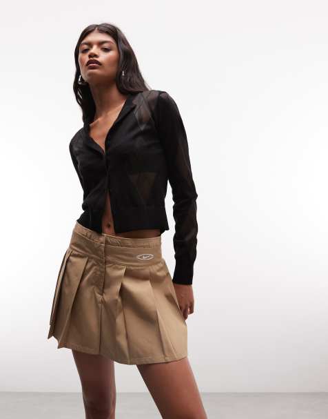 Nike - minifalda plisada beige Street - view 1