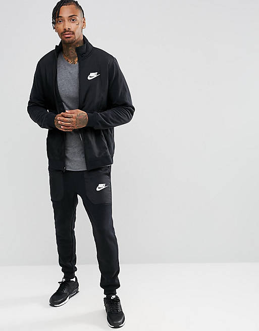 Nike Mixed Fleece Tracksuit Set In Black 863771-010 | ASOS