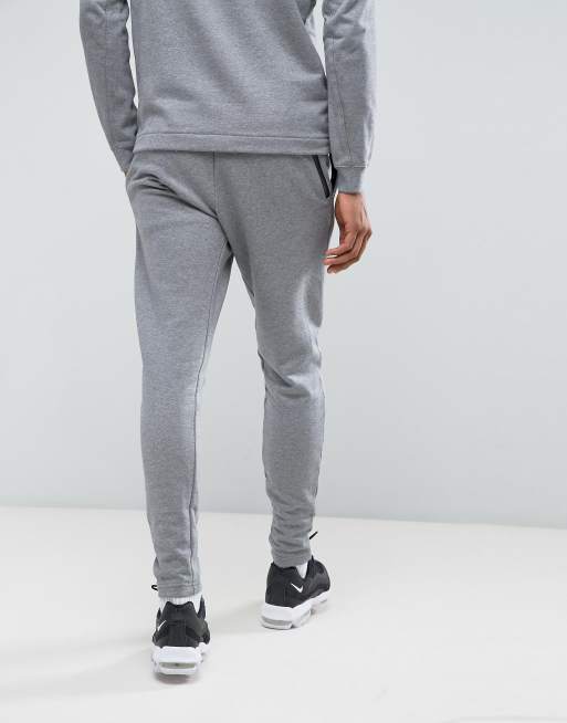 NEW MENS SMALL NIKE MODERN JOGGERS SLIM FRENCH TERRY PANTS GREY BLACK  805154 091