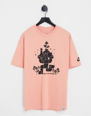 Nike heavyweight oversized chest print t-shirt in madder root