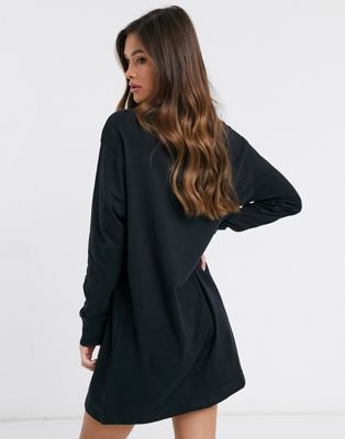 nike black long sleeve mini dress