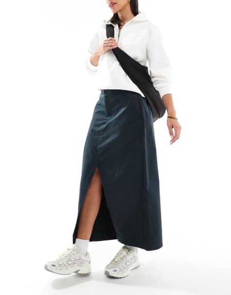 Nike MSC twill maxi skirt in black