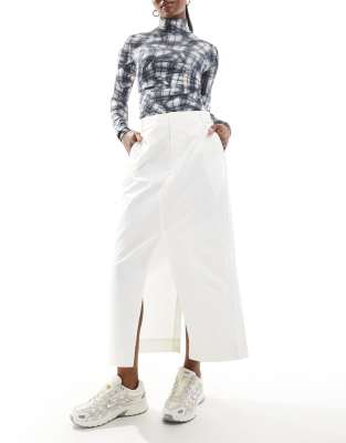 Nike MSC twill maxi skirt in cream - view 1